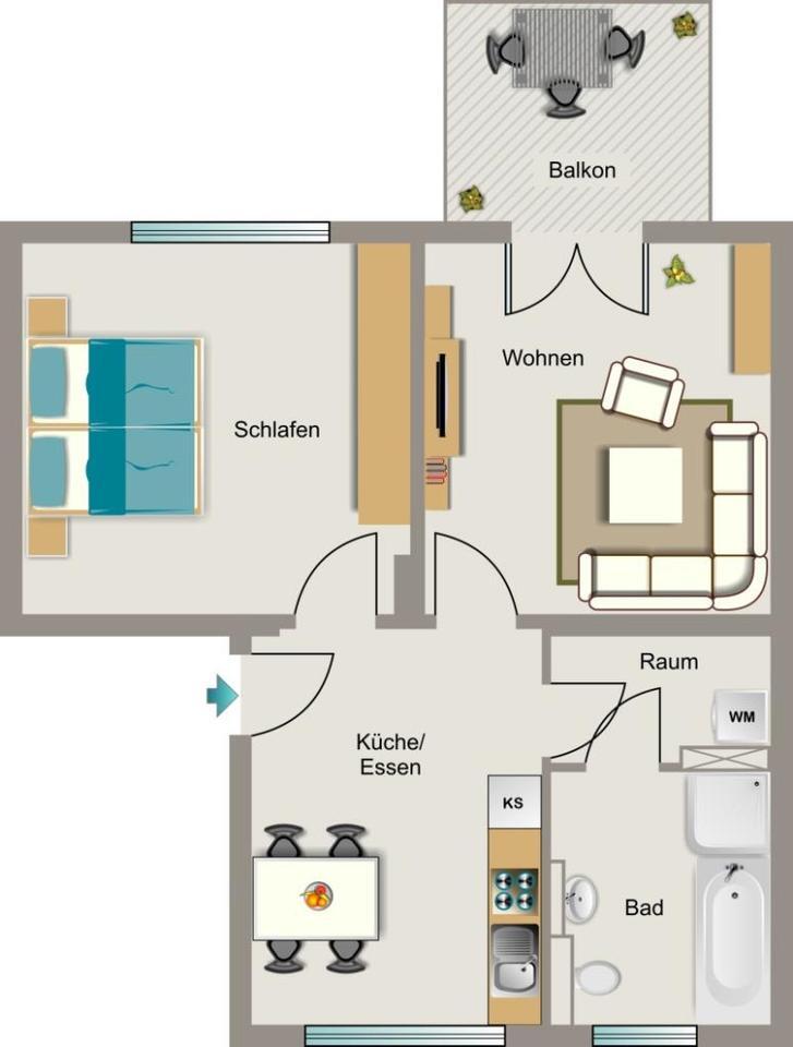 Demnächst frei! 2-Zimmer-Wohnung in Herne Wanne zimmer