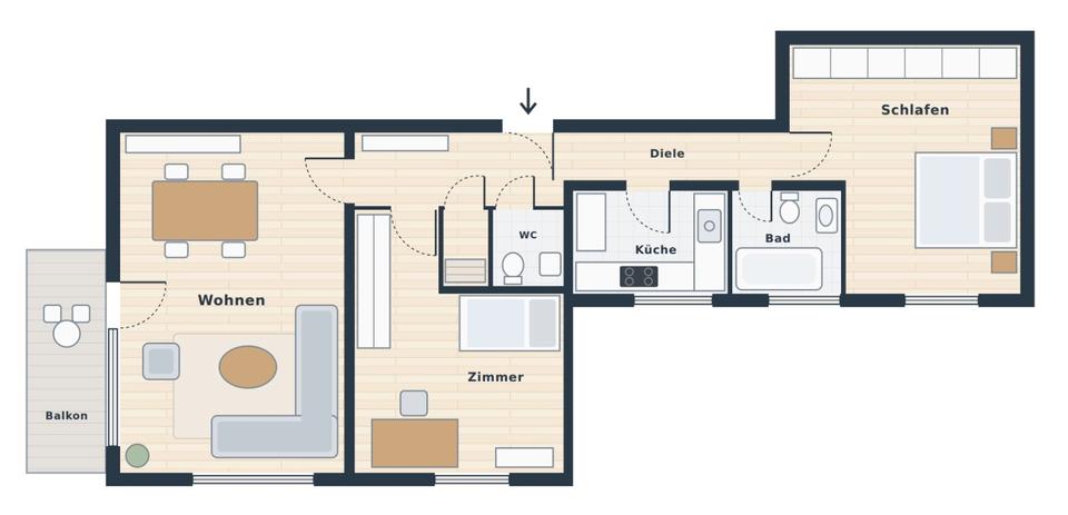 Erdgeschoßwohnung Herdecke - 3.5 Zimmer, 86 m&sup2;, 249.000&euro; | Angebot:27496396