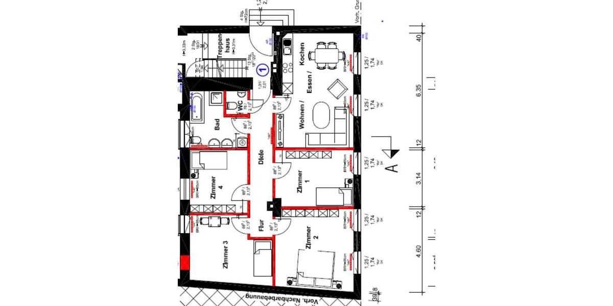 Renovierte Wohnung Stadtmitte WG-Geeignet 5 zimmer