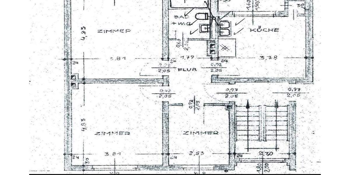 Etagenwohnung Essen Kupferdreh - 3 Zimmer, 83 m&sup2;, 730&euro; | Angebot:25679222
