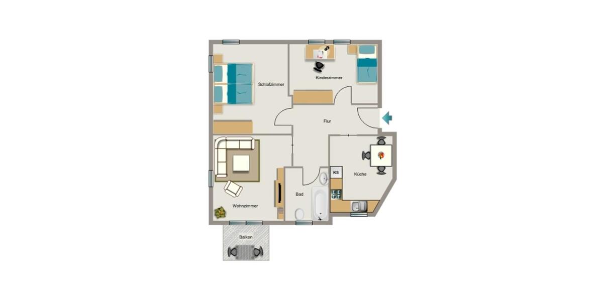 Etagenwohnung Essen Stadtbezirk V - 3.5 Zimmer, 72 m&sup2;, 669&euro; | Angebot:25665149