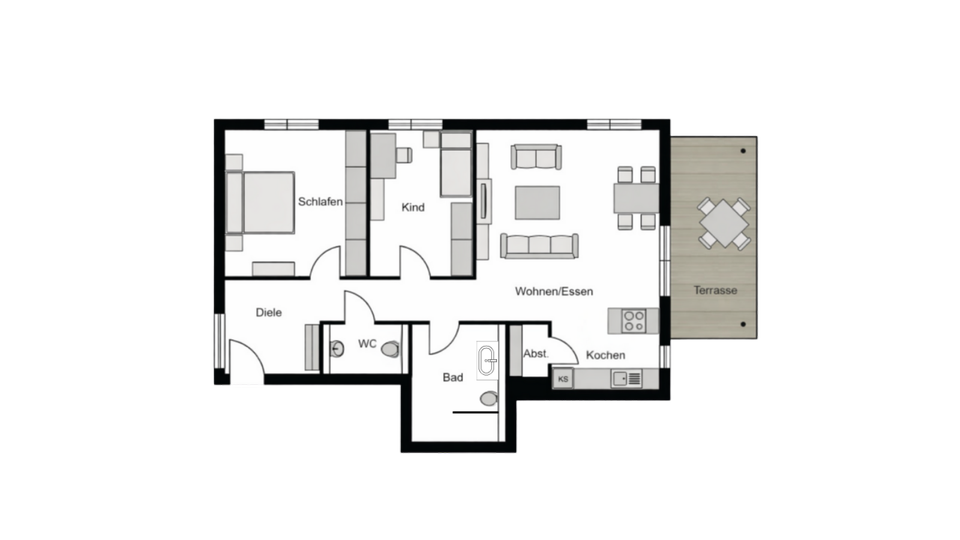 Barrierearme Erdgeschosswohnung mit Terrasse, Garten etc. 3 zimmer