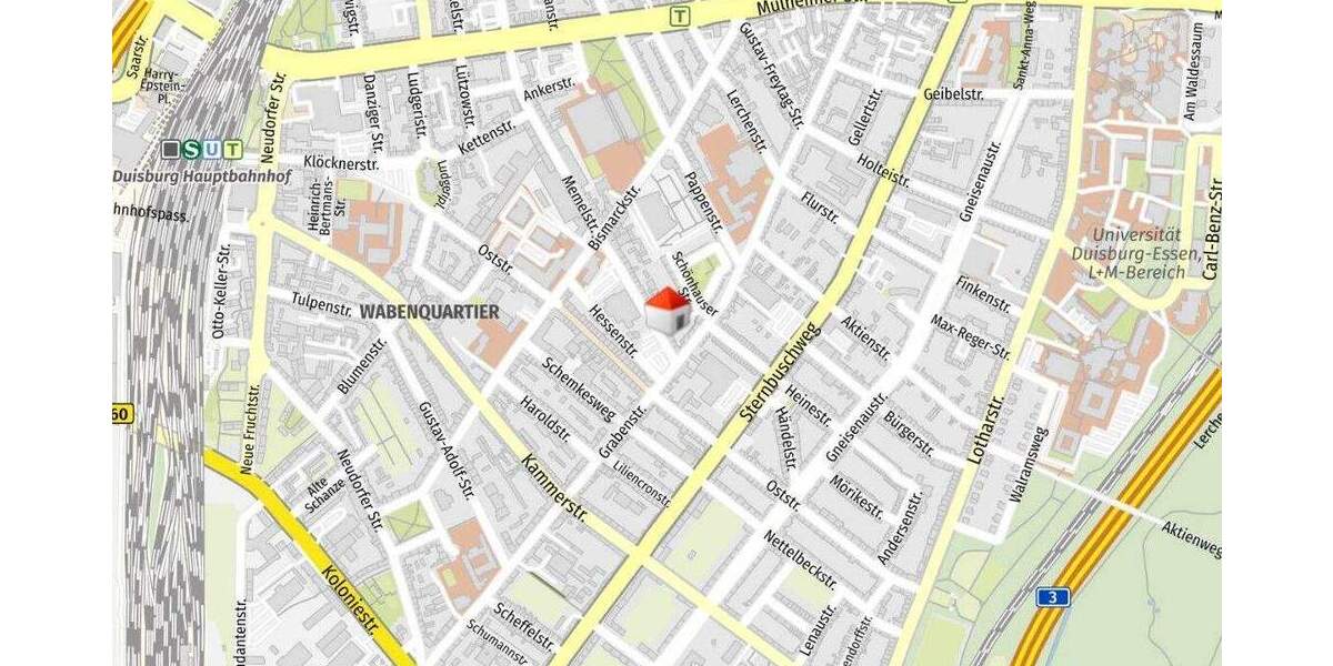 EG Wohnung Uni Duisburg 1,5 km 1 zimmer