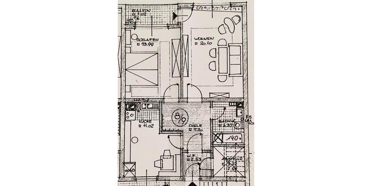 Etagenwohnung Bochum Bochum-Südwest - 2 Zimmer, 63 m&sup2;, 660&euro; | Angebot:26456164