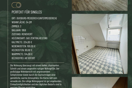 Charmante 2-Zimmer-DG-Wohnung in ruhiger Lage 2 zimmer