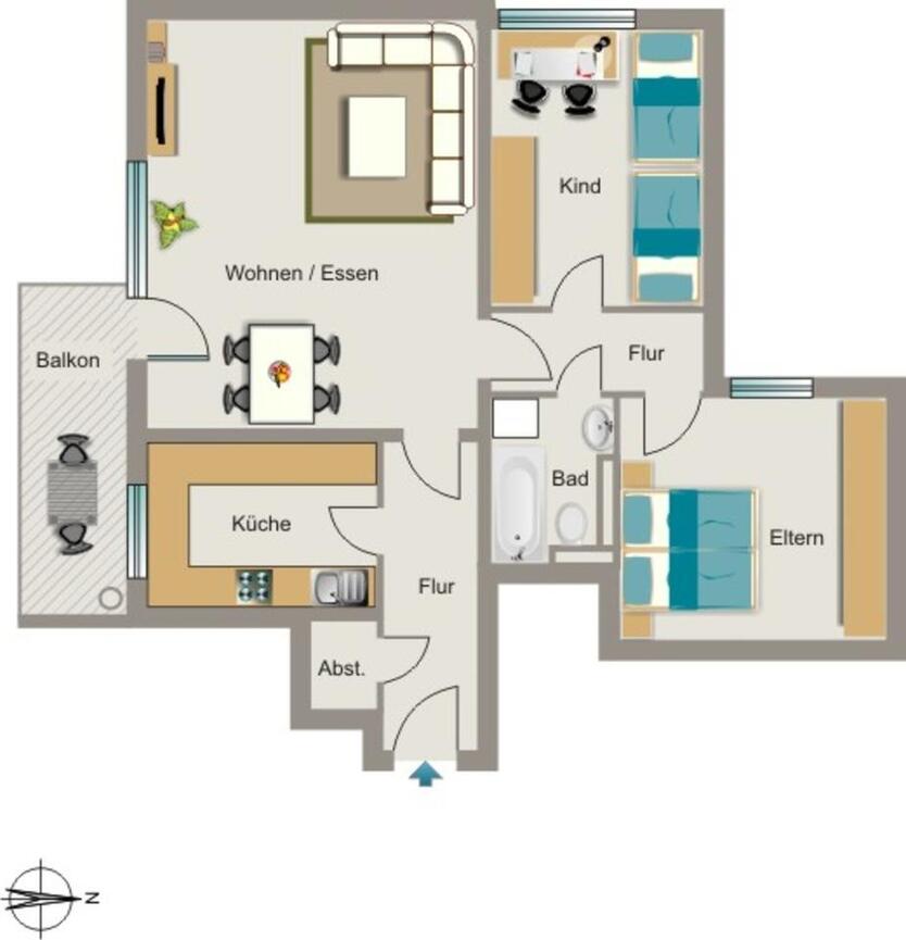 Hier ist Platz zum Wohnen zimmer