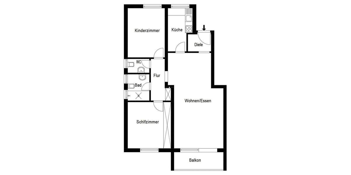 Etagenwohnung Mülheim an der Ruhr Saarn/Mintard - 3 Zimmer, 77 m&sup2;, 239.900&euro; | Angebot:25722334