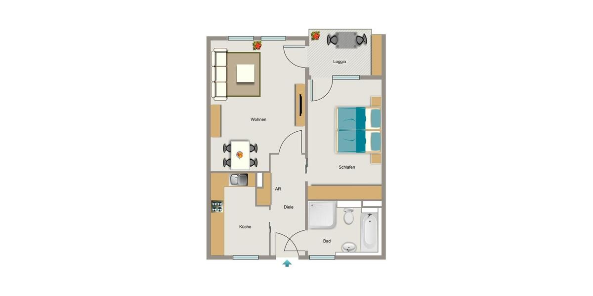 Etagenwohnung Essen Stadtbezirk V - 2.5 Zimmer, 67 m&sup2;, 709&euro; | Angebot:26235344