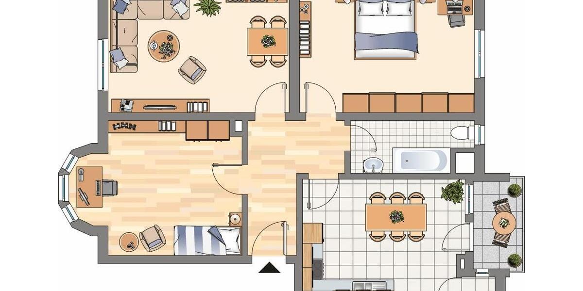 zentral gelegene 3 Raum-Wohnung mit Gemeinschaftsgarten im Innenhof 3 zimmer