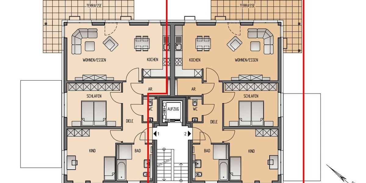 Etagenwohnung Wetter Esborn - 3 Zimmer, 101 m&sup2;, 439.000&euro; | Angebot:25730418