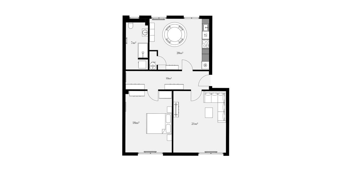 Etagenwohnung Düsseldorf Pempelfort - 2 Zimmer, 76 m&sup2;, 1.350&euro; | Angebot:26640722