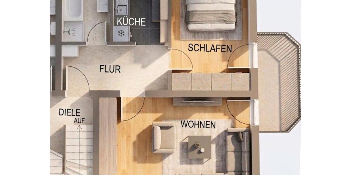 Erdgeschoßwohnung Essen Stadtbezirk VI - 2 Zimmer, 50 m&sup2;, 500&euro; | Angebot:26456094