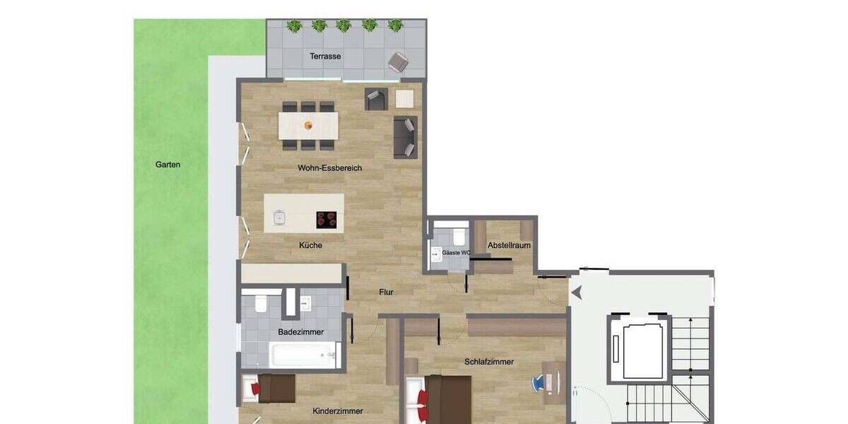 Komfortabel, ruhig, begehrt -Ruheoase in zentraler Lage -Wohnen mit Garten und Tiefgaragenstellplatz 3 zimmer