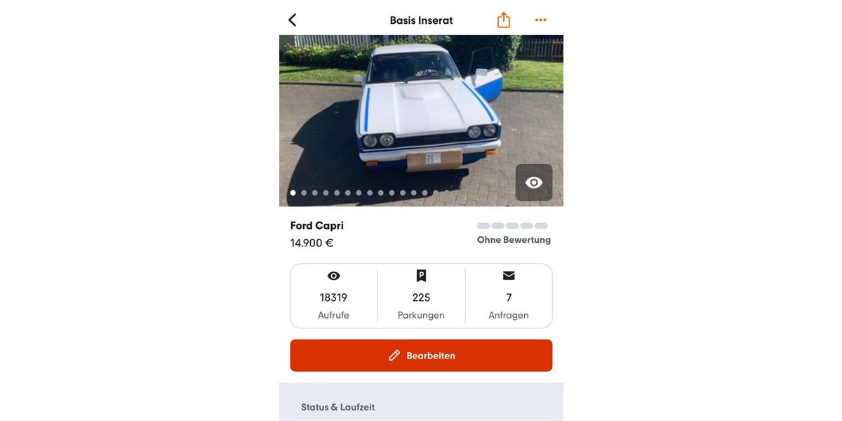 Ford Capri 2.560 km 20.000 &euro; Essen 45127