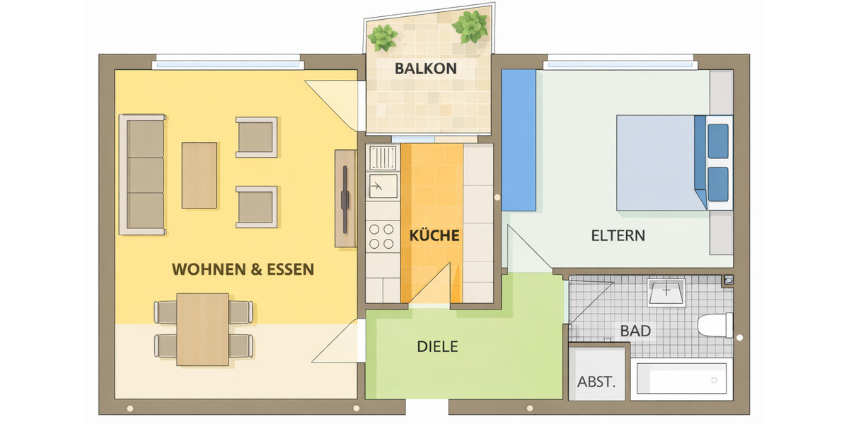 Etagenwohnung Bochum Bochum-Südwest - 2 Zimmer, 72 m&sup2;, 225.000&euro; | Angebot:25842503
