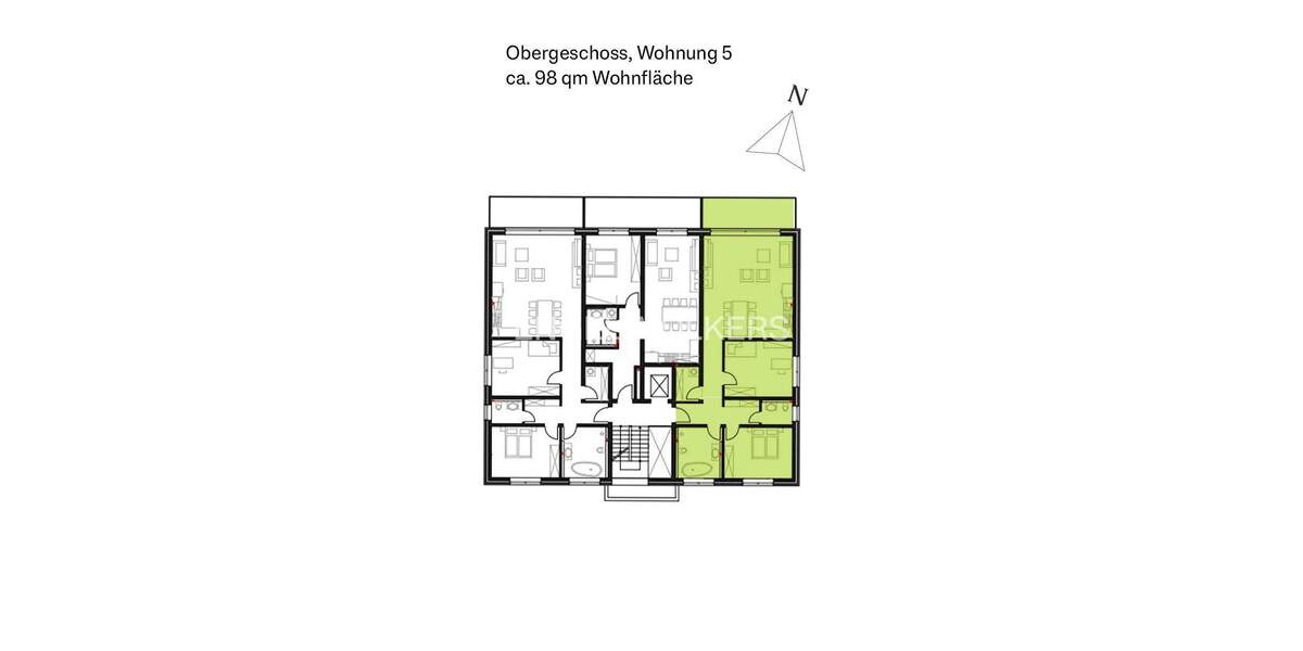 Etagenwohnung Moers Asberg - 3 Zimmer, 98 m&sup2;, 418.000&euro; | Angebot:25611495
