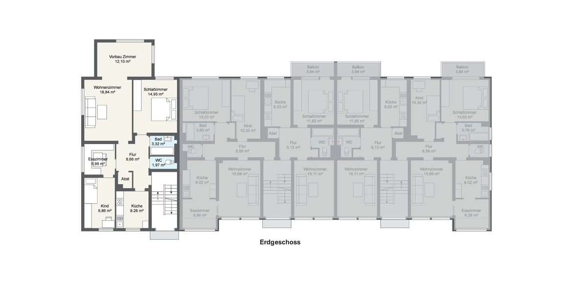 Erdgeschoßwohnung Herten - 4 Zimmer, 82 m&sup2;, 640&euro; | Angebot:26425500