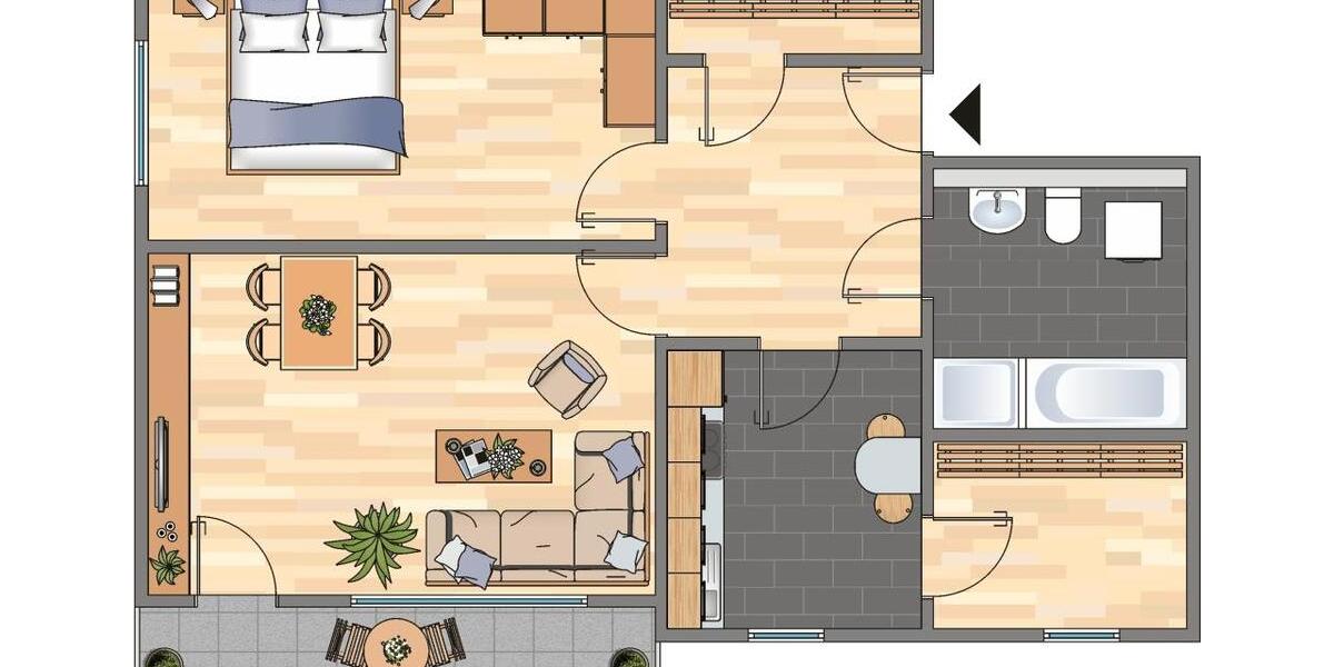 Etagenwohnung Velbert Velbert-Mitte - 2 Zimmer, 63 m&sup2;, 479&euro; | Angebot:25850557