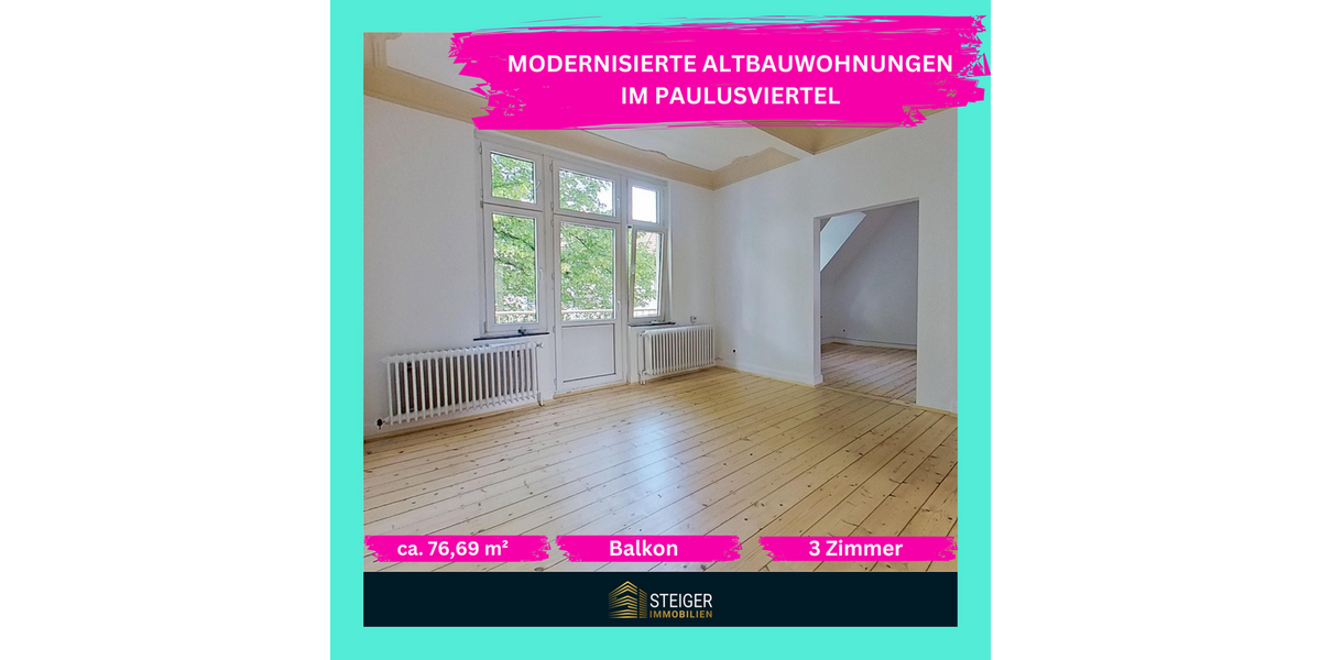 Etagenwohnung Recklinghausen - 3 Zimmer, 77 m&sup2;, 189.000&euro; | Angebot:26919567