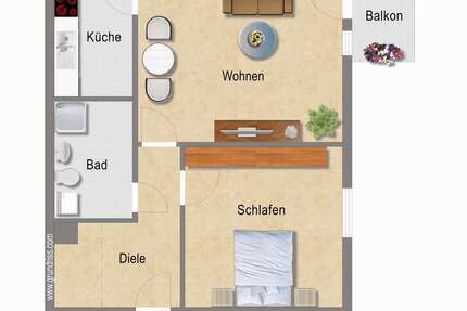 Wohnung zum Mieten in Essen 326,73 € 57.91 m² 2 zimmer