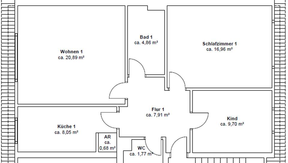 Dachgeschoßwohnung Essen Stadtbezirk IV - 3 Zimmer, 70 m&sup2;, 595&euro; | Angebot:25655185