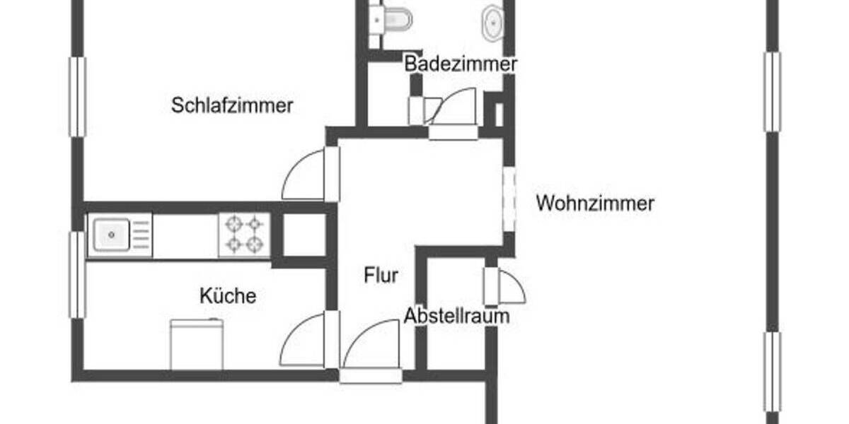 Etagenwohnung Bochum Harpen - 2 Zimmer, 48 m&sup2;, 99.000&euro; | Angebot:25880076