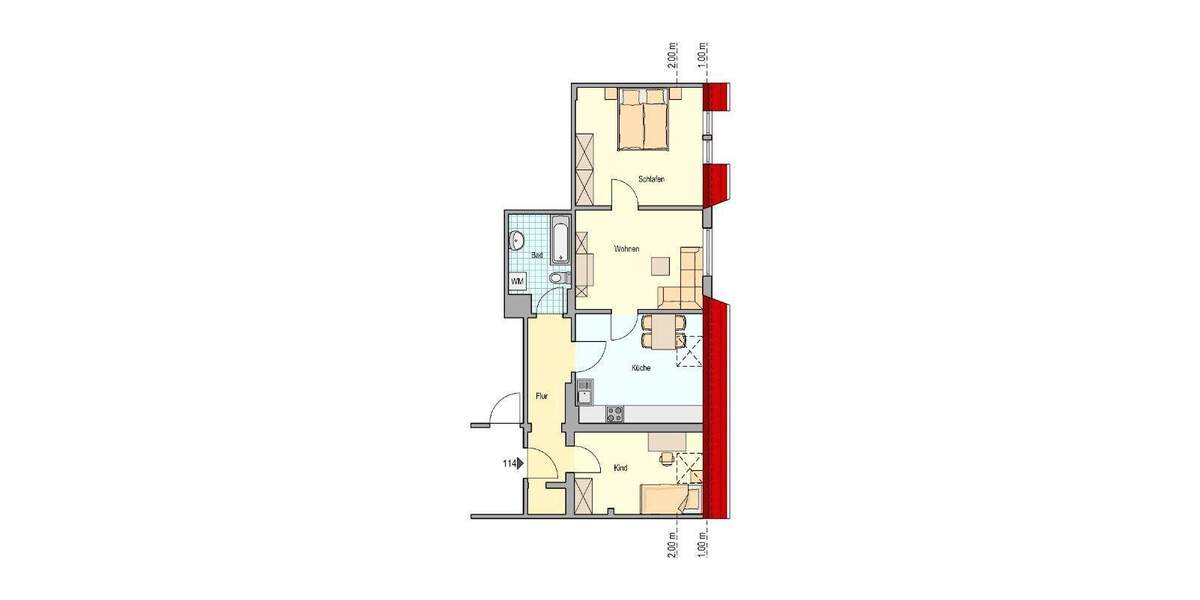 Dachgeschosswohnung in Herne-Süd im 4 Familienhaus 3 zimmer