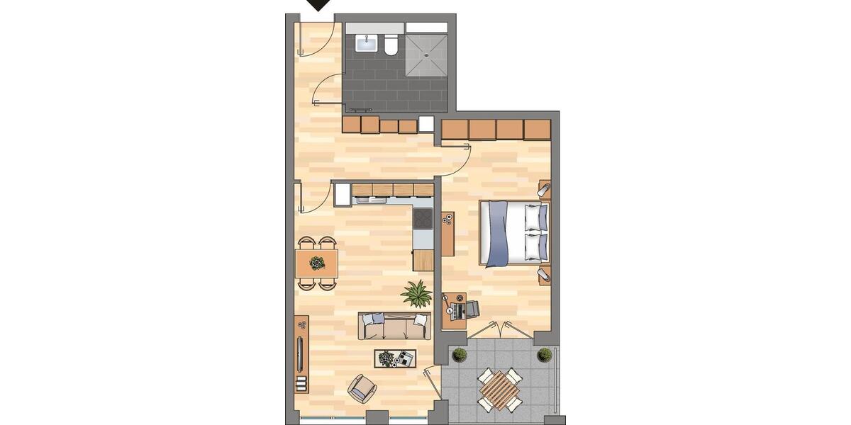 Etagenwohnung Essen Südviertel - 2 Zimmer, 65 m&sup2;, 809&euro; | Angebot:26249920