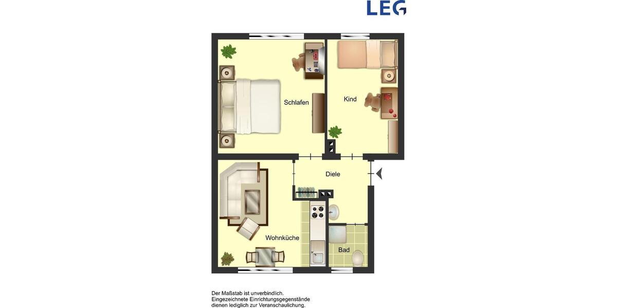 Erdgeschoßwohnung Duisburg Duisburg-Mitte - 2 Zimmer, 50 m&sup2;, 519&euro; | Angebot:25793782