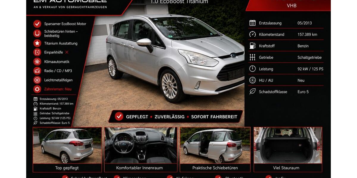 Ford B-Max 157.389 km 4.899 &euro; Wuppertal - Elberfeld 42107