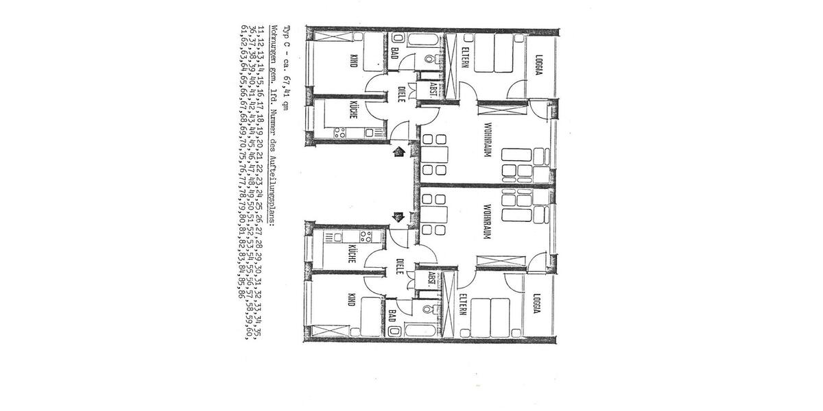 Etagenwohnung Duisburg Essenberg - 3 Zimmer, 67 m&sup2;, 65.000&euro; | Angebot:27453467