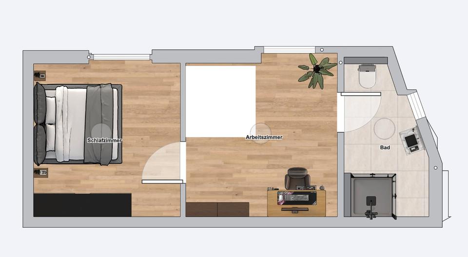Maisonettenwohnung Wuppertal Barmen - 2.5 Zimmer, 60 m&sup2;, 139.600&euro; | Angebot:27465655