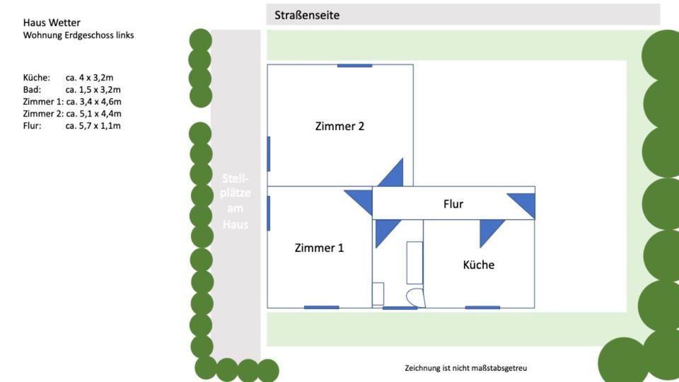 Erdgeschoßwohnung Wetter (Ruhr) - 2.5 Zimmer, 62 m&sup2;, 532&euro; | Angebot:25837280