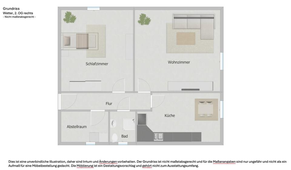 Etagenwohnung Wetter (Ruhr) - 3.5 Zimmer, 55 m&sup2;, 467&euro; | Angebot:25721976