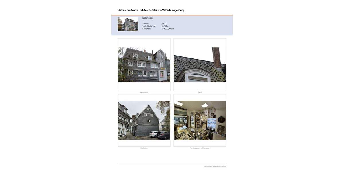 Mehrfamilienhaus, Wohnhaus Velbert Langenberg Langenberg - 2 Zimmer, 247 m&sup2;, 299.000&euro; | Angebot:25735084