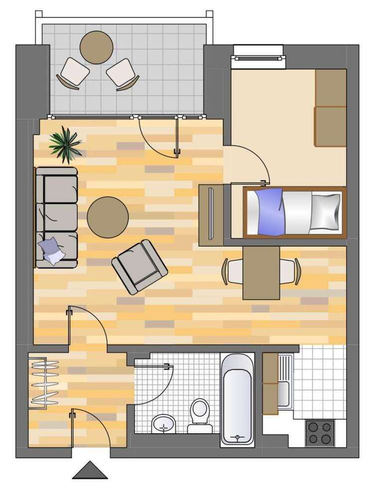 Wohnung zum Mieten in Düsseldorf 500 € 40.78 m²