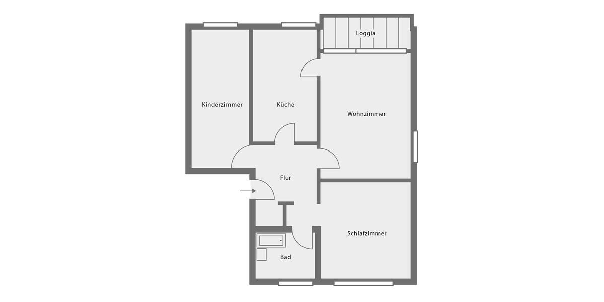 Etagenwohnung Witten Herbede - 3 Zimmer, 77 m&sup2;, 580&euro; | Angebot:26620782