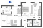 Gemütliche und helle Wohnung mit Balkon und separater Küche. Nur mit WBS für 3 Personen! zimmer